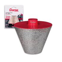 Fresa Diamantada Cônica Cortag M14 35Mm a 75Mm Rosca M14 Revestimento Premium Para Desbastes Chanfros Ajustes Uso em Mármore Granito Cerâmica Pedras Fresa Diamantada Cônica Cortag M14 35Mm a 75Mm Rosca M14 Revestimento Premium Para Desbastes Chanfros Ajustes Uso em Mármore Granito Cerâmica Pedras