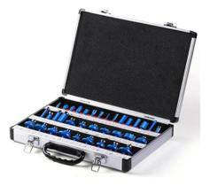 Fresa Para Tupia 6Mm Maleta De Alumínio Com 35 Fresas Fresa Para Tupia 6Mm Maleta De Alumínio Com 35 Fresas