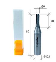 Fresa Router CNC Corte Ø6 x AC 28mm x H Ø12,7mm x 3 Cortes