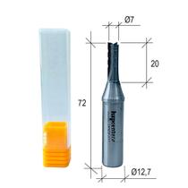 Fresa Router CNC Corte Ø7 x AC 20mm x HØ12,7mm x 3 Cortes