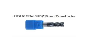 Fresa Topo Reto 4 cortes 10Ø X25X75mm Haste 10mm