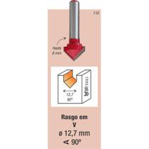 Fresa Tupia Ranhura Tipo V 90graus Haste 6mm