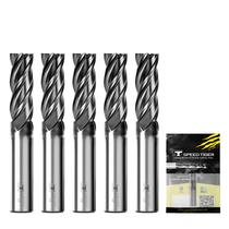 Fresadora de topo SPEED TIGER EISE 1/4 Carbide Square, 4 canais (5 unidades)