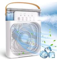Frescor sob medida: Ventilador Portátil de Mesa Mini Ar Condicionado Umidificador Climatizador Led Água e Gelo.