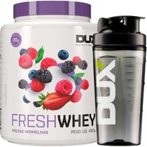 Fresh Whey 450g + Coqueteleira Fumê 800mL Frutas Vermelhas Fresh Whey 450g + Coqueteleira Fumê 800mL Frutas Vermelhas