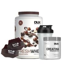 Fresh Whey Isolado Belga 900g Creatina e Luva + Coqueteleira Dux