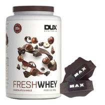Fresh Whey Isolado Hidro Chocolate 900g Luva Max Preto Dux