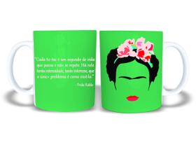 Frida Kahlo Caneca Porcelana. Cada tic tac é um segundo da vida que passa, foge, e não se repete. E há nele tanta intens