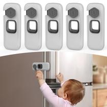 Fridge Locks Dorabaliy Baby Proofing, pacote com 5 unidades, cinza