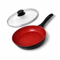 Frigideira 18 Cerâmica Antiaderente Com Tampa De Vidro Fogão Cooktop Indução Frigideira 18 Cerâmica Antiaderente Com Tampa De Vidro Fogão Cooktop Indução