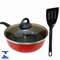 Frigideira 24 Antiaderente Color com Tampa de Vidro + Espátula