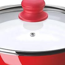 Frigideira 24 cm Alumínio C/Revestimento Cerâmico e Tampa de Vidro - Antiaderente Alta Qualidade