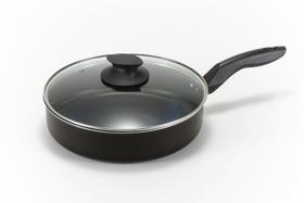 Frigideira 24 Grande e Funda Alumínio Antiaderente Preto - Fácil Limpeza e Alimento Não Gruda Frigideira 24 Grande e Funda Alumínio Antiaderente Preto - Fácil Limpeza e Alimento Não Gruda