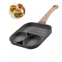 Frigideira 3 Divisórias Ovos Indução Elétrico Gás Sem Óleo Frigideira 3 Divisórias Ovos Indução Elétrico Gás Sem Óleo