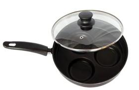 Frigideira 3 ovos hambúrguer bacon antiaderente com tampa de vidro alta qualidade alumínio cor cereja Frigideira 3 ovos hambúrguer bacon antiaderente com tampa de vidro alta qualidade alumínio cor cereja