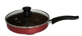 Frigideira 3 ovos hambúrguer bacon antiaderente com tampa de vidro alta qualidade alumínio cor cobre