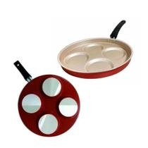 Frigideira 4 Em 1 Multiuso Com Divisórias Antiaderente Ovos Hamburgers - 1,5 Litros - Cereja Frigideira 4 Em 1 Multiuso Com Divisórias Antiaderente Ovos Hamburgers - 1,5 Litros - Cereja