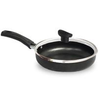 Frigideira Alta 18 cm Teflon Antiaderente com Tampa de Vidro