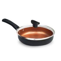 Frigideira Alta 18 cm Teflon Antiaderente com Tampa de Vidro Frigideira Alta 18 cm Teflon Antiaderente com Tampa de Vidro