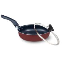 Frigideira Alta 18 cm Teflon Antiaderente com Tampa de Vidro