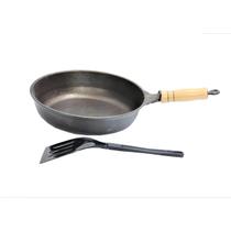 Frigideira Alta Antiaderente Cabo Madeira 24cm e Espátula Frigideira Alta Antiaderente Cabo Madeira 24cm e Espátula