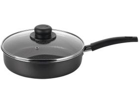 Frigideira alta com tampa de vidro antiaderente ultra 7 camadas 22cm de 1,9 litros panela Multiflon