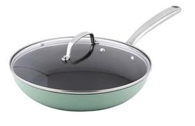 Frigideira Alta Cookpro Verde 28cm Aco Inox Tampa Vidro Verde