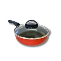 Frigideira Alta Funda 18 Cm Antiaderente C/ Tampa Vidro