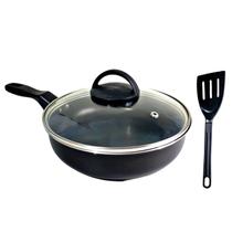 Frigideira Alta Funda 20 Cm Antiaderente C/ Tampa Vidro