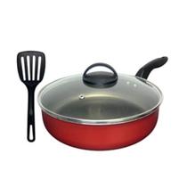 Frigideira Alta Funda 24 Cm Antiaderente Teflon Tampa Vidro