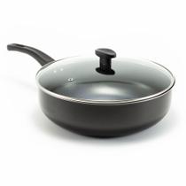 Frigideira Alta Wok Antiaderente 30 Cm Tampa De Vidro Cor:Preto Frigideira Alta Wok Antiaderente 30 Cm Tampa De Vidro Cor:Preto