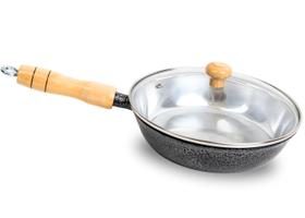Frigideira Aluminio Batido fundido Grosso tampa de vidro 24c