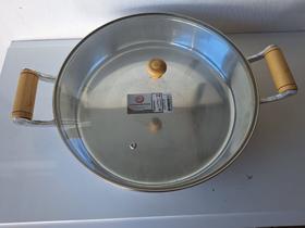 Frigideira alumínio batido polida tampa de vidro n 36 Frigideira alumínio batido polida tampa de vidro n 36