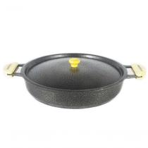 Frigideira Alumínio Craqueada Alça Meia Lua 30Cm Preto