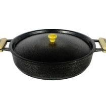 Frigideira Alumínio Craqueada Alça Meia Lua Preta 30cm
