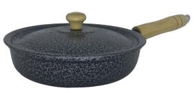 Frigideira Alumínio Fundido Batido Craqueada 24 Cm Preto