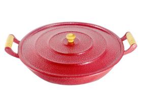 Frigideira Alumínio Fundido Craqueada Alça Madeira Trad 36cm