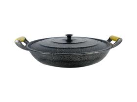 Frigideira Alumínio Fundido Craqueada Alça Madeira Trad Preta 36cm Frigideira Alumínio Fundido Craqueada Alça Madeira Trad Preta 36cm