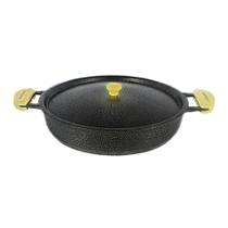 Frigideira Alumínio Fundido Craqueada Alça Meia Lua Preta 40cm Frigideira Alumínio Fundido Craqueada Alça Meia Lua Preta 40cm