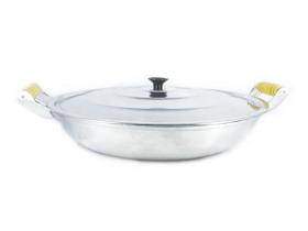 Frigideira Alumínio Fundido Polida Alça Madeira Trad 36cm