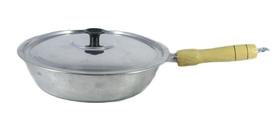 Frigideira Alumínio Polido Cabo de Madeira Pomel Baquelite 22 Cm 800ml Frigideira Alumínio Polido Cabo de Madeira Pomel Baquelite 22 Cm 800ml