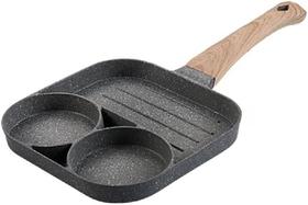 Frigideira Anti-aderente Grelhas Divídidas Alumínio Cerâmico