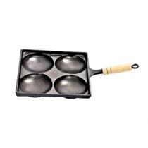 Frigideira Antiaderente 04 Ovo Quadrada Cabo Madeira 23x23cm. Frigideira Antiaderente 04 Ovo Quadrada Cabo Madeira 23x23cm.