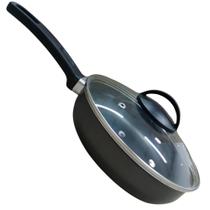 Frigideira Antiaderente 20 CM Aluminio Profissional com Tampa de Vidro vermelho e Preto Frigideira Antiaderente 20 CM Aluminio Profissional com Tampa de Vidro vermelho e Preto