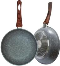 Frigideira Antiaderente 24cm com Revestimento Cerâmico Cinza Cabo Soft Touch Fogão Indução Gás Frigideira Antiaderente 24cm com Revestimento Cerâmico Cinza Cabo Soft Touch Fogão Indução Gás