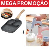 Frigideira Antiaderente 3 Em 1 Pedra Maifan Resistente Nao Gruda MAIS Triturador de Alimentos Mixe Mini Processador