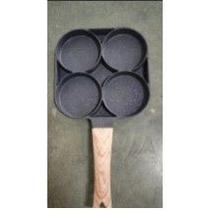 Frigideira Antiaderente 3 Partes Ovo Hambúrguer Alça Madeira