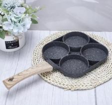 Frigideira Antiaderente 4 Furos Divisórias Fritar Ovo Lanche Hambúrguer Jogo de Panelas Multiuso
