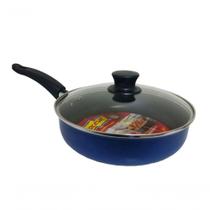 Frigideira Antiaderente Alta 18cm Tampa De Vidro Azul Docesa Frigideira Antiaderente Alta 18cm Tampa De Vidro Azul Docesa