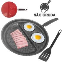 Frigideira Antiaderente Breakfast Ovo Hamburguer Bacon Gourmet Multiflon Vermelha Frigideira Antiaderente Breakfast Ovo Hamburguer Bacon Gourmet Multiflon Vermelha